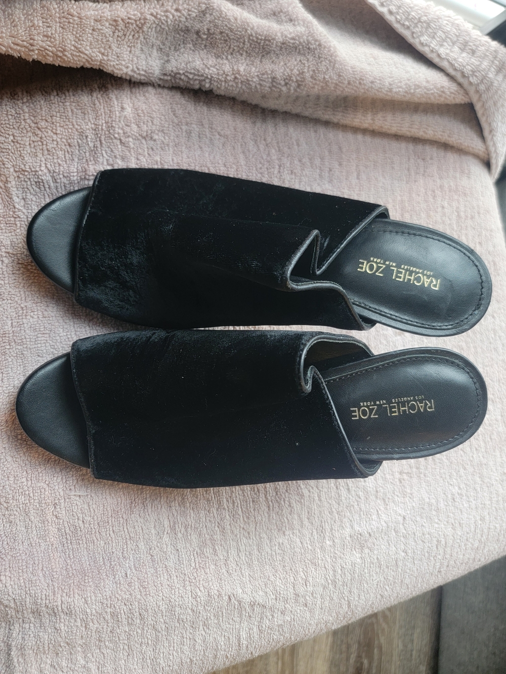 Rachel Zoe Black Velvet Slide Mules